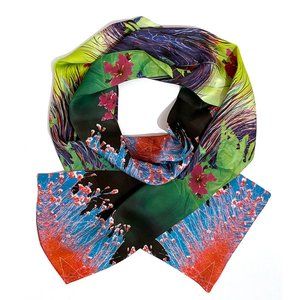 Contemporary Nature Floral Collage pattern - Double lined Silk Printed Scarf
